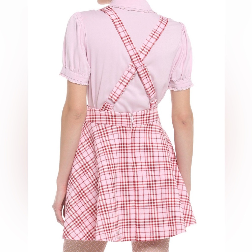 Pink & Red Plaid Heart Skirtalls Hot Topic Barbiecore Cosplay Halloween - Picture 3 of 3